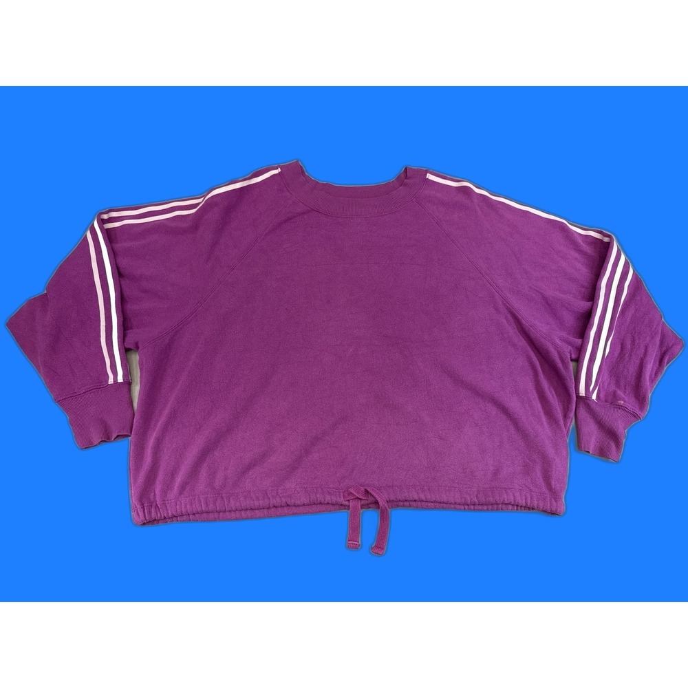 OLD NAVY ACTIVE Sweatshirt Purple Crewneck Long Sleeve Drawstring Hem L